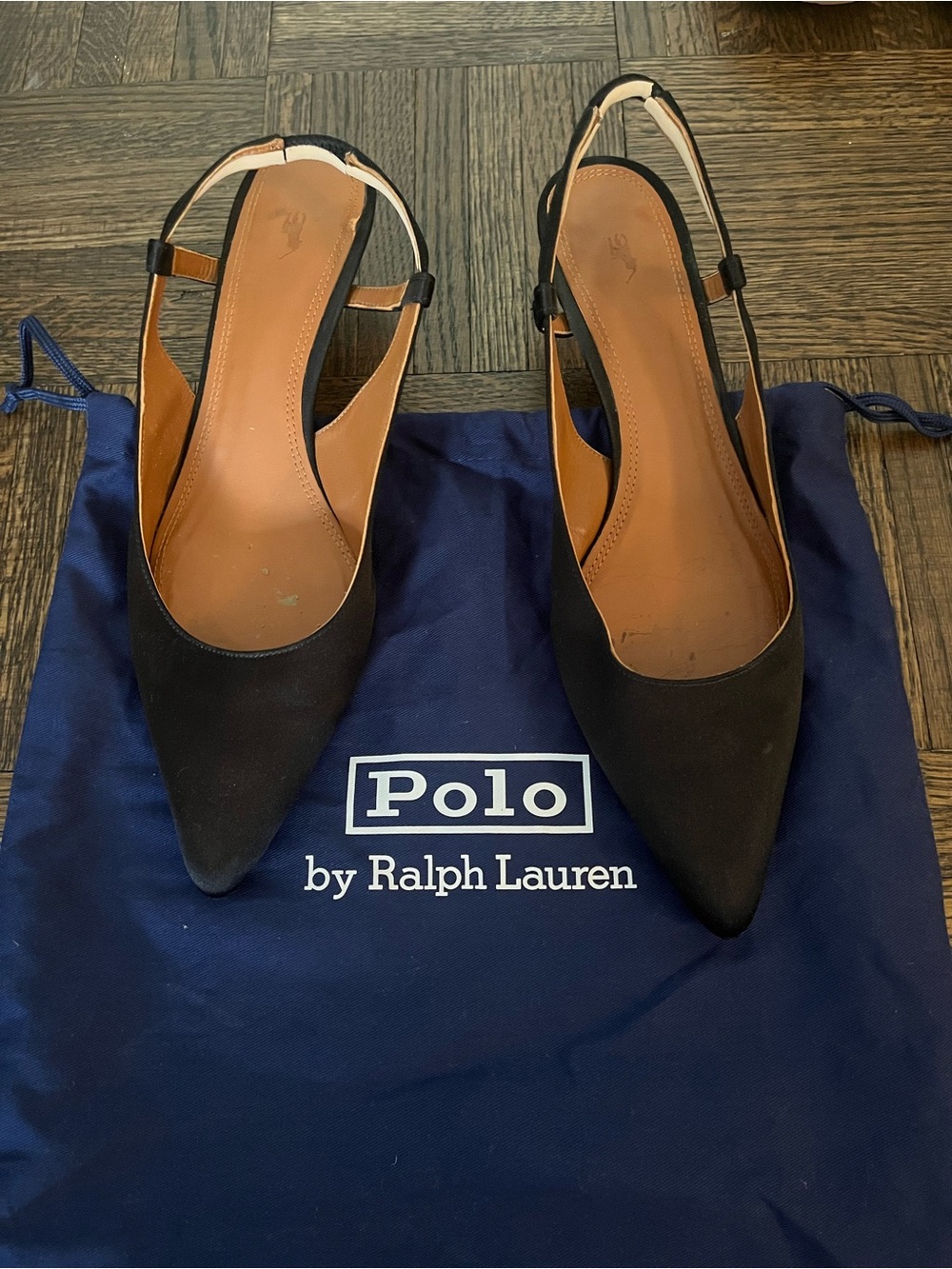 Polo by Ralph Lauren Black Pointed Toe Slingback Pumps